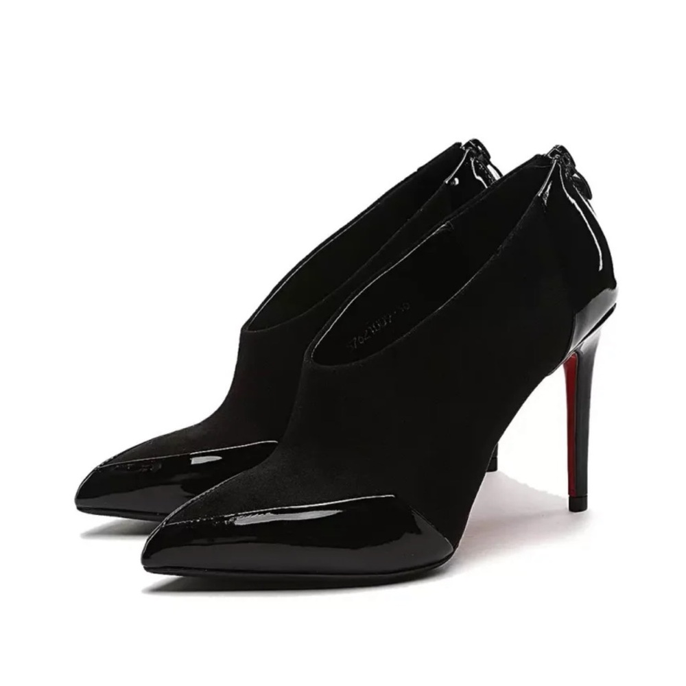 Black Pointed-Toe Stiletto Ankle Booties size7.5/ 38